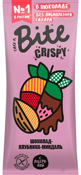 Батончик Take a Bite Crispy Миндаль-Клубника 45г