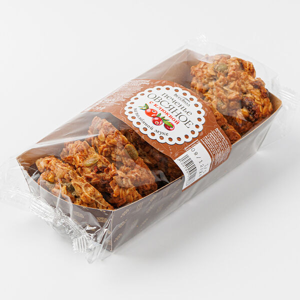 Печенье ВкусВилл На полбяной муке овсяное с клюквой 200 г