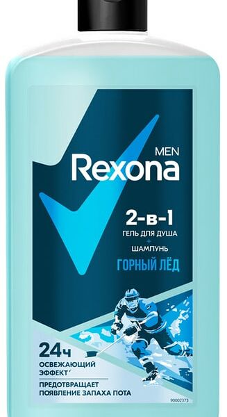 Гель для душа и шампунь Rexona Men 2в1 Горный лед 750мл