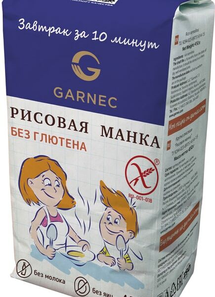 Крупка рисовая Garnec Рисовая манка  без глютена 450г