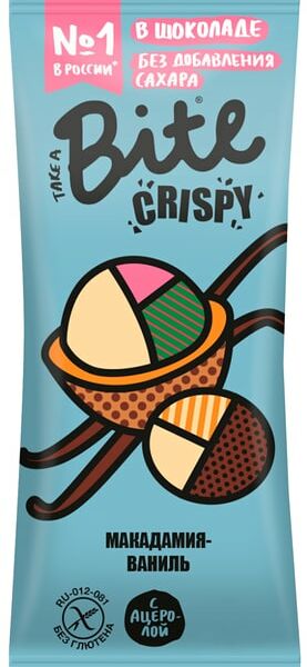 Батончик Take A Bite Crispy Макадамия-Ваниль 45г