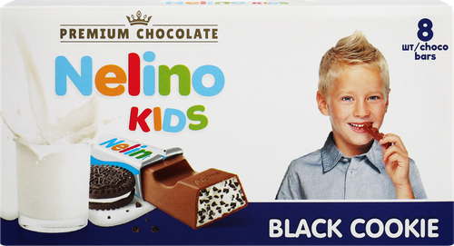 

Шоколад молочный Nelino Kids с молочной начинкой и крошкой шоколадного печенья 93 г