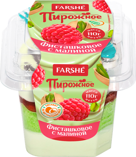 

Пирожное Farshe Фисташковое с малиной 110 г