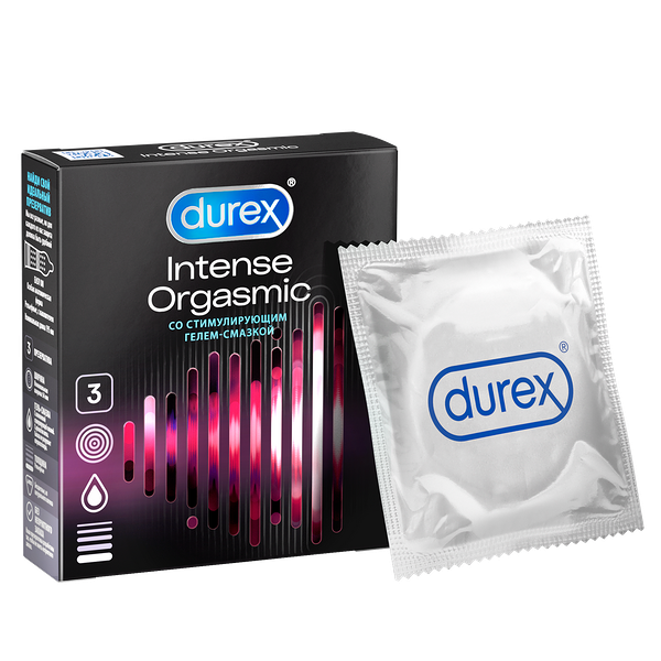 Презервативы Durex Intense Orgasmic рельефные со стимулирующим гелем-смазкой 3 шт