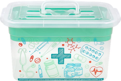 

Контейнер для аптечки Полимербыт Домашний доктор с вкладышем 35.5х23.5х19 см 10 л
