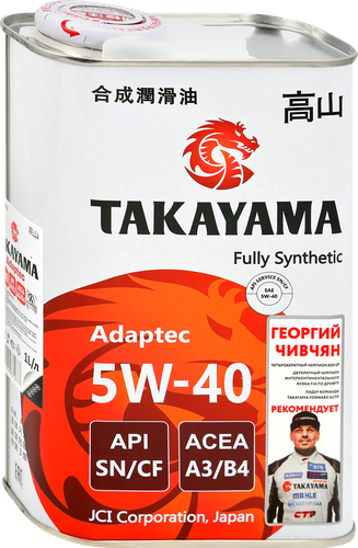 

Масло моторное синтетическое Takayama API SN/CF 5W-40 1 л.