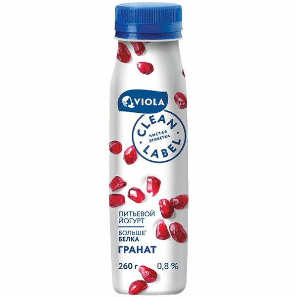 Йогурт питьевой Clean Label Гранат 0.8%, 260 г