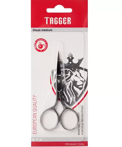 Ножницы Tagger для маникюра с прямыми кончиками Серебро