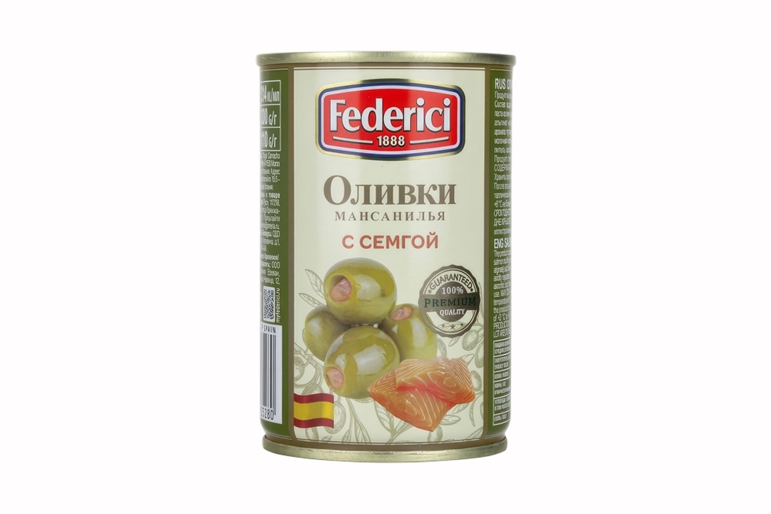 

Оливки Federici с семгой 300 г
