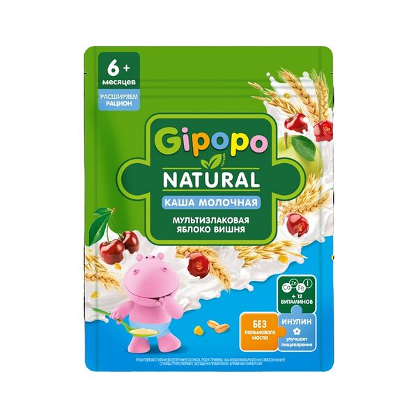 Каша молочная Gipopo Мультизл ябл вишня 170г ДП