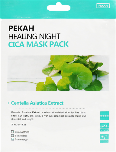 Маска для лица Pekah Healing Night Вечерняя восстанавливающая с экстрактом центеллы азиатской 25 мл