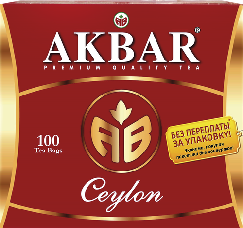 

Чай черный Akbar Ceylon 100 пакетиков 200 г