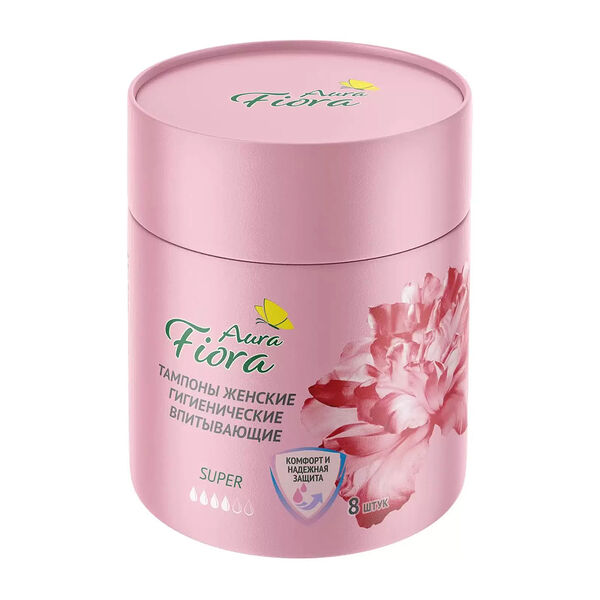 Тампоны Aura Fiora в тубе Super, 8 шт.