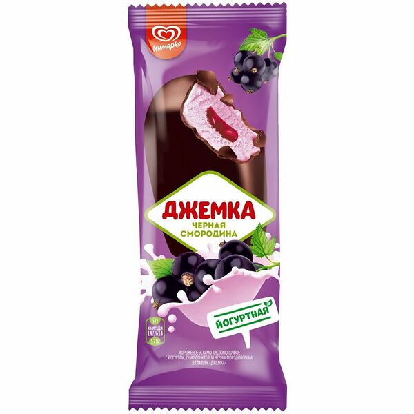 Мороженое Инмарко Джемка эскимо черная смородина 8% 57 г