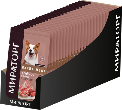 

Корм Мираторг для взрослых собак всех пород Winner Extra Meat Ягнёнок в соусе 85 г