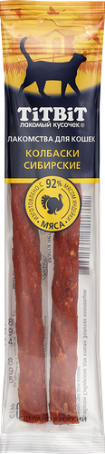 Лакомство для кошек TitBit Золотая коллекция колбаски Сибирские 20 г