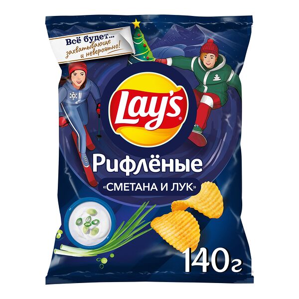 Картофельные чипсы Lay's Сметана и лук 140 г