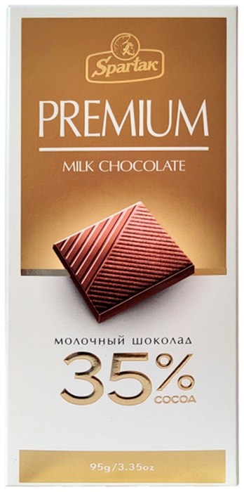 

Шоколад молочный Спартак Премиум 35% какао 95 г