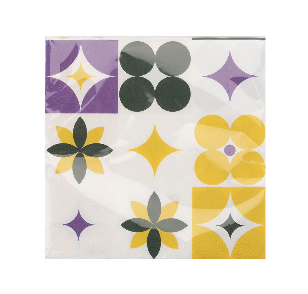 

Салфетки Азбука вкуса желто-фиолетовые 33 х 33 см