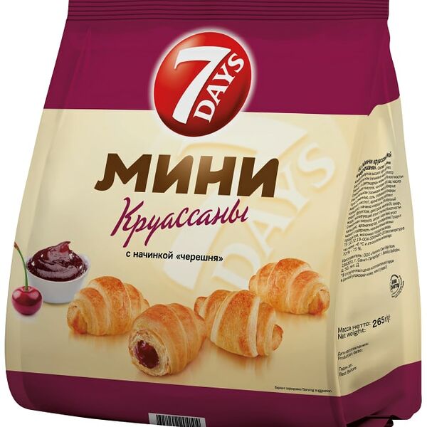Мини-круассаны 7 Days Черешня 265г