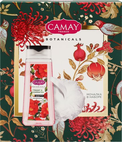 

Набор подарочный Camay Цветы граната: Гель для душа 250 мл, Мочалка