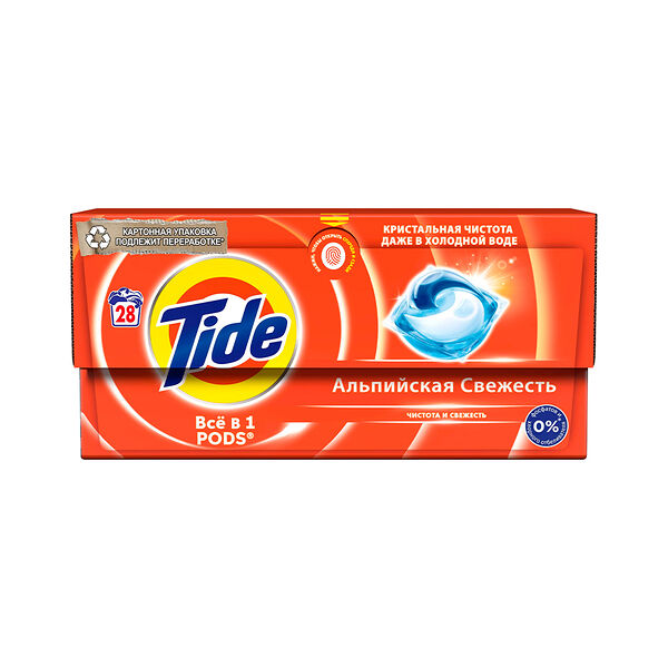СМС жидк в раств капсулах Tide Альпийская свежесть 28х16,8г