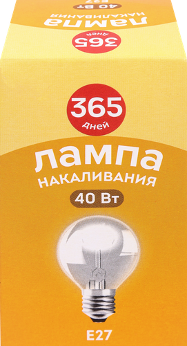 

Лампа накаливания 365 дней Шар 40 Вт Е27 теплый свет