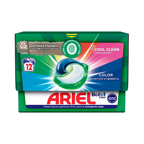 Гель авт СМС жидк в раствор капсулах Liquid Capsules Color 12X19.5г ARIEL