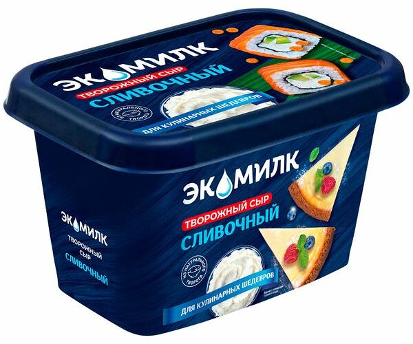 Сыр творожный Ecomilk Для кулинарных шедевров сливочный 60% 400 г