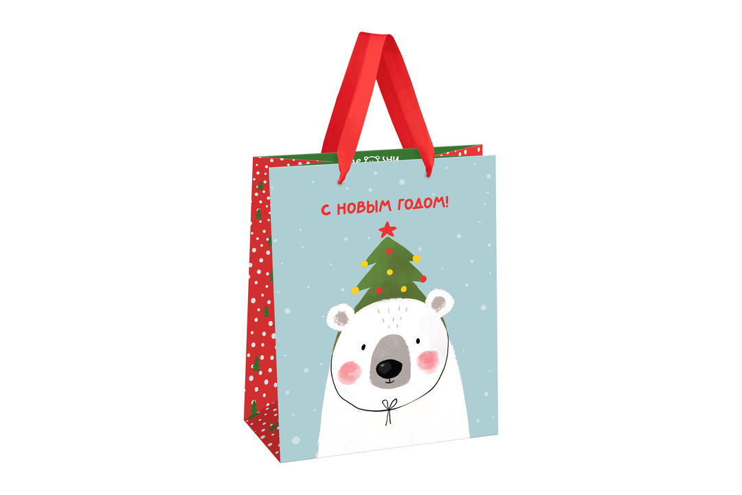 

Пакет подарочный Meshu Happy bear 18х23х10 см матовая ламинация