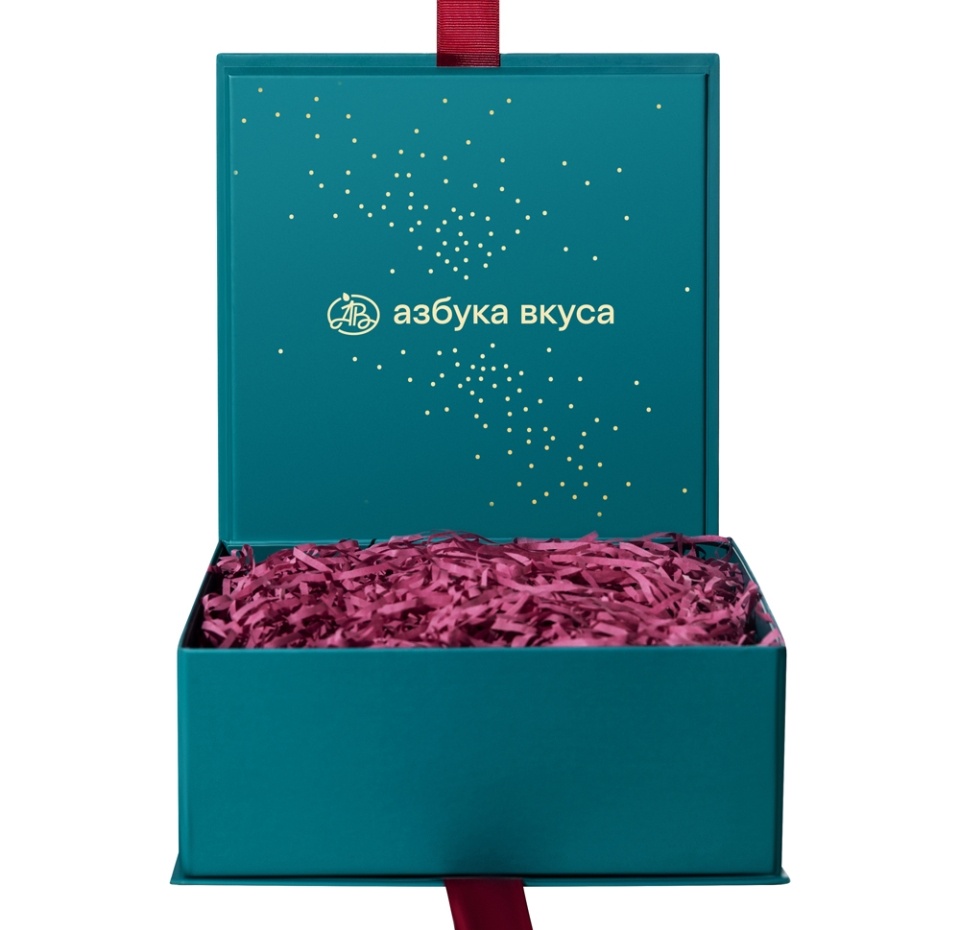 

Коробка подарочная «Азбука вкуса» с лентами 20.5х20.5х8 зеленая