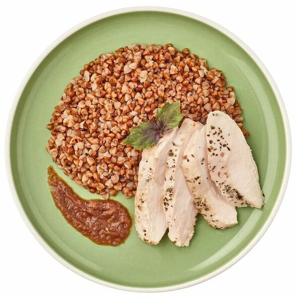 Филе куриное Перекрёсток Select с гречкой и луковым соусом 230 г