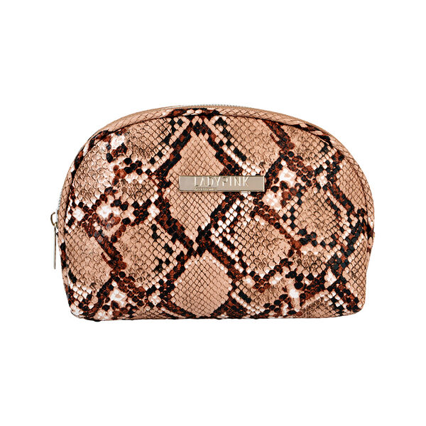 Косметичка овальная must have Lady Pink LIMITED COLOR цвет змеи