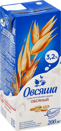 

Напиток овсяный Овсяша 3.2% 200 мл