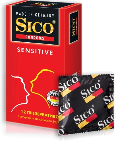 Презервативый Sico Sensitive контурные 12 шт