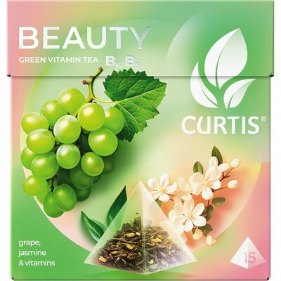 Чай зеленый Кертис (Curtis) Красота (Beauty) ароматизированный 15 пак. х 1.7 г