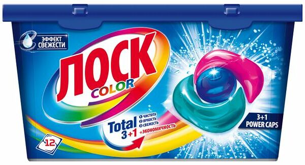 Капсулы для стирки Losk Power Caps Color, 12 шт х 13 г