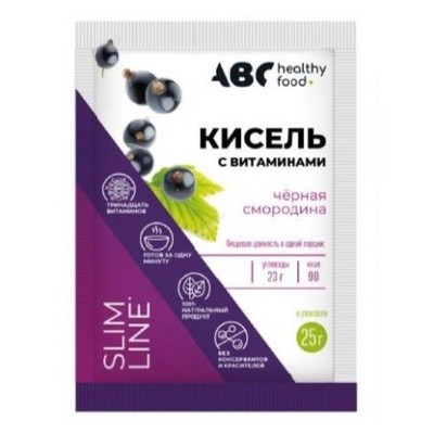 Кисель АБС Хелси Фуд (ABC Healthy Food) с витаминами Черная смородина 25 г