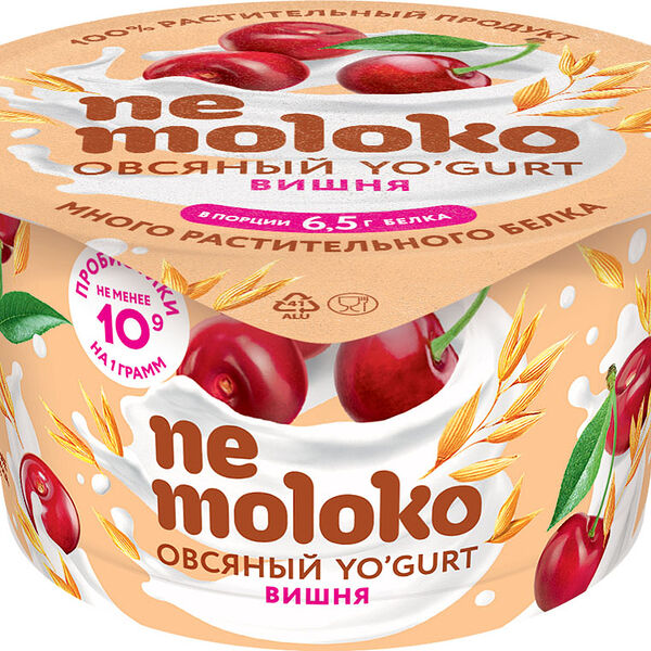 Продукт овсяный Nemoloko Yo'gurt вишня, 130 г