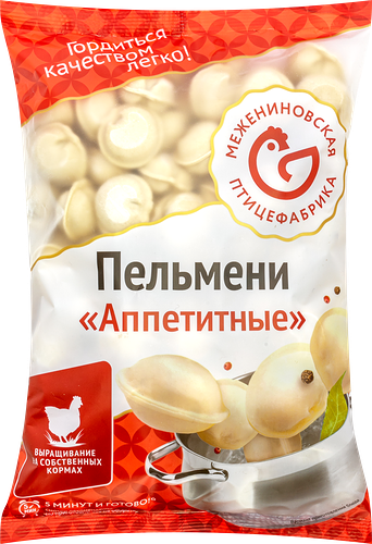 Пельмени Межениновская птицефабрика аппетитные 1 кг