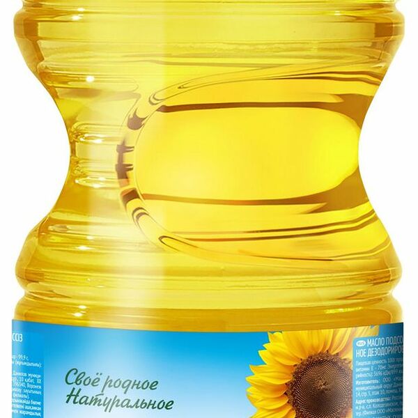 Масло подсолнечное Олейна рафинированное дезодорированное, 2 л