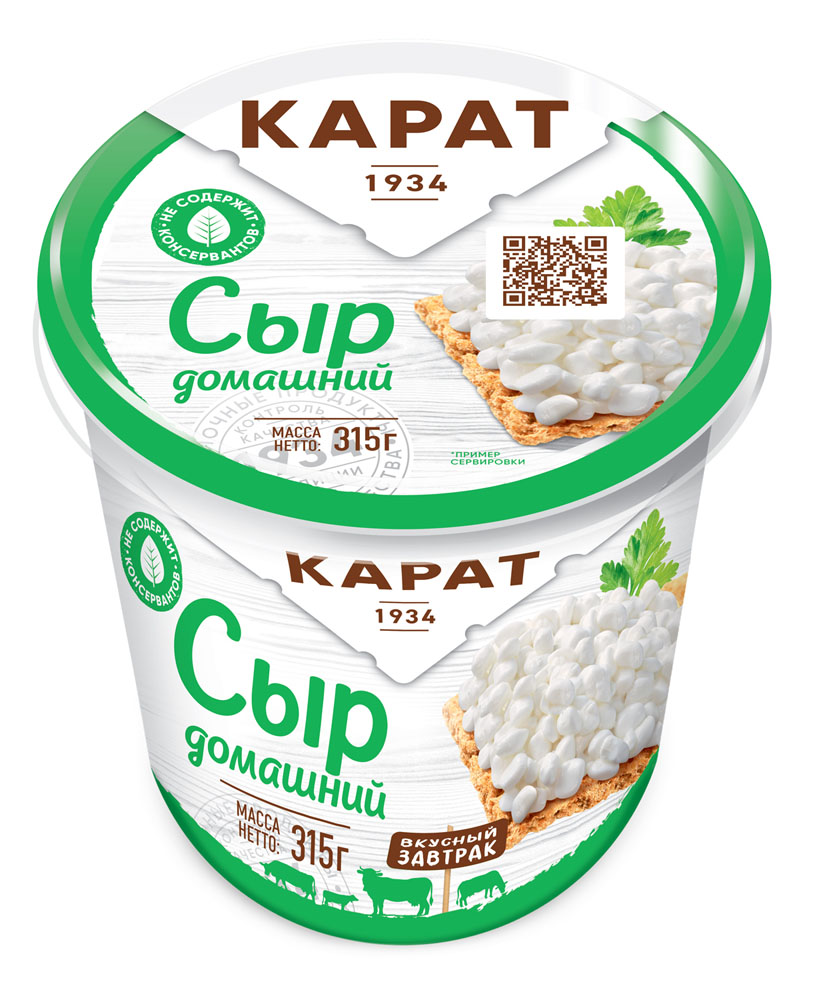 

Сыр мягкий сыр Домашний Карат 20% 315 г