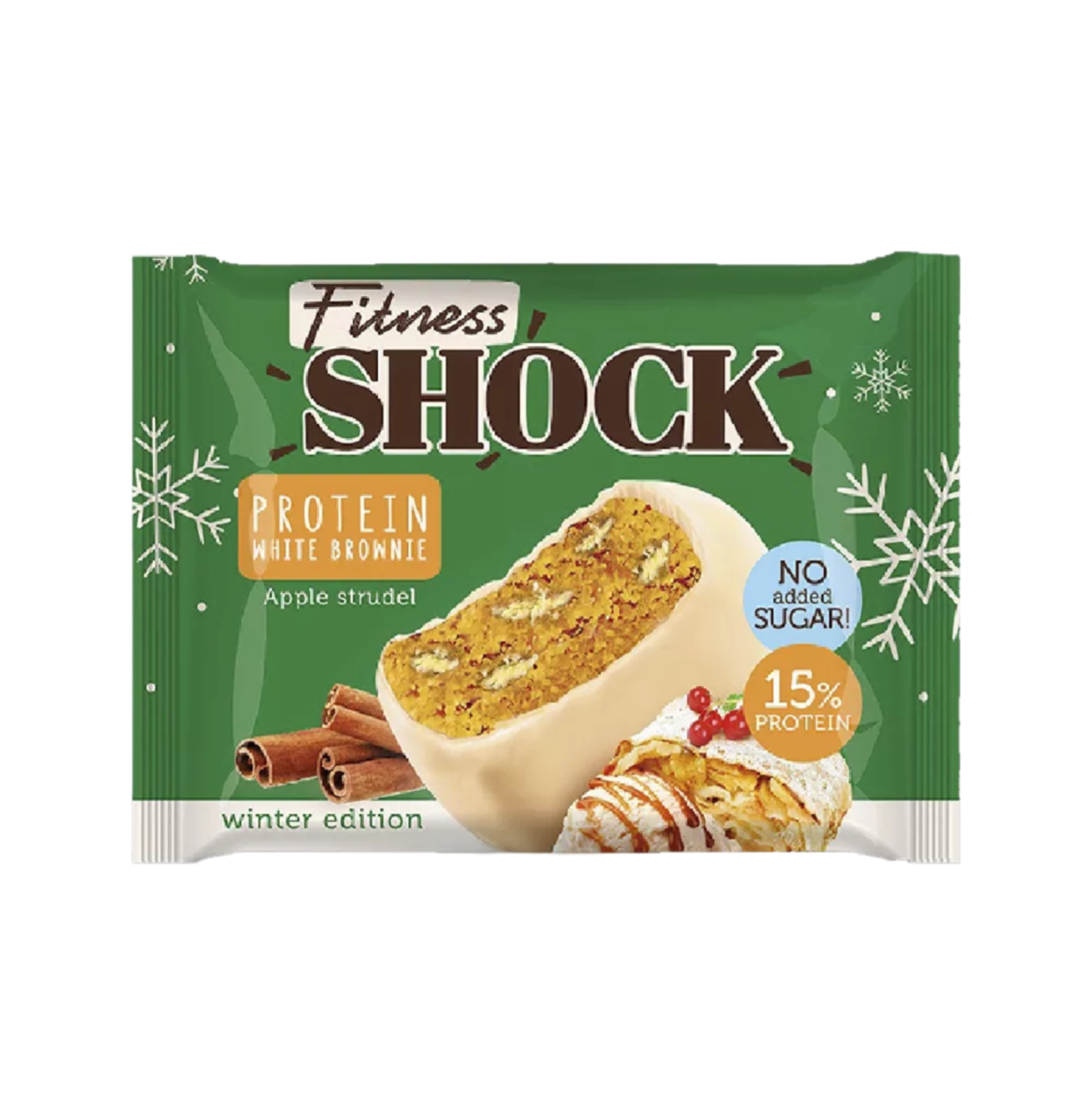 

Бисквит протеиновый FitnesShock Брауни Яблочный штрудель (без сахара) 50 г