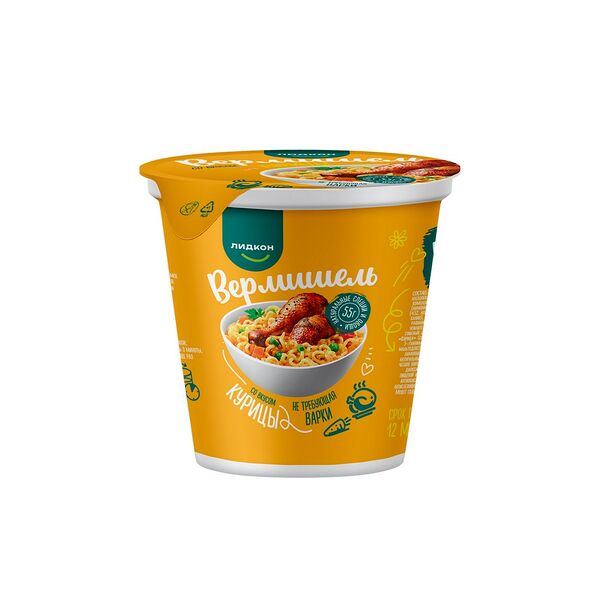 Вермишель б/п со вкусом курицы не требующая варки стакан 55г