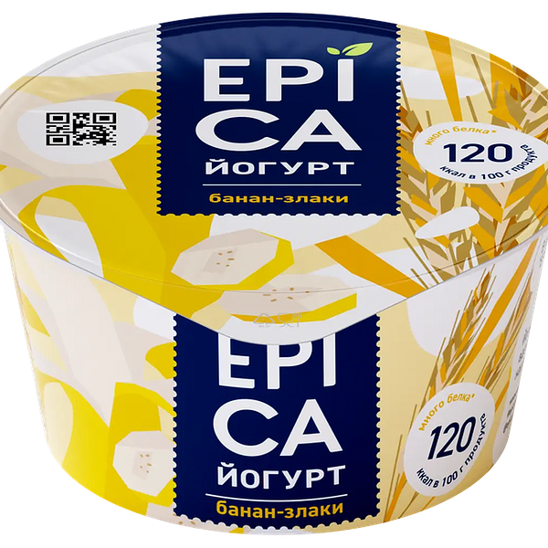 Йогурт Epica с бананом и злаками 4,9%, 130 г