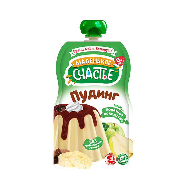 Пюре фруктовое Маленькое счастье Пудинг детский с фрукт и шок 90г ДП
