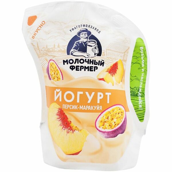 Йогурт Молочный фермер Персик-маракуйя 2.5 % кувшин 450 г