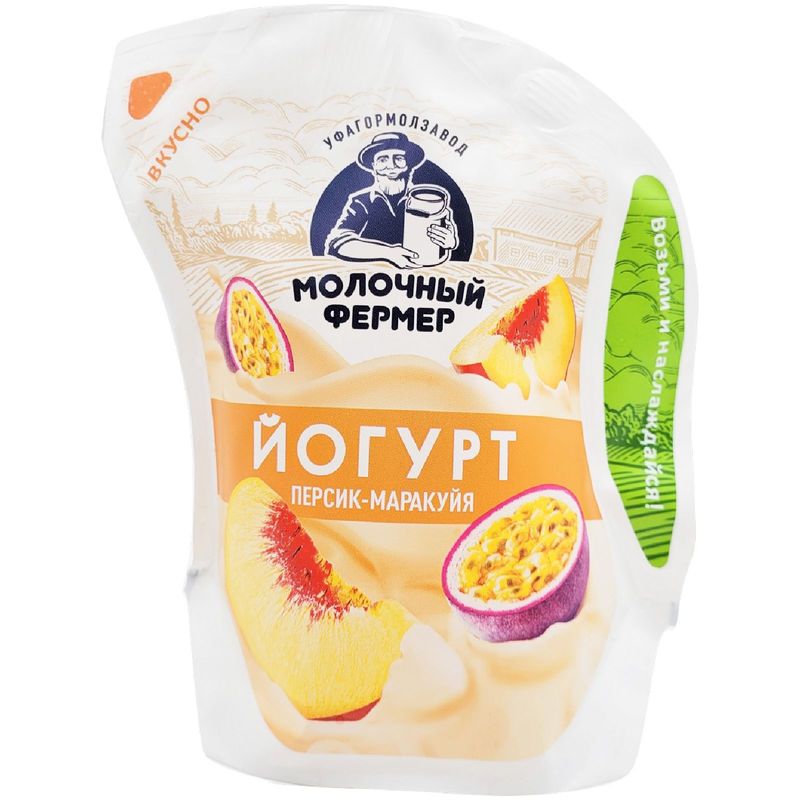 

Йогурт Молочный фермер Персик-маракуйя 2.5 % кувшин 450 г