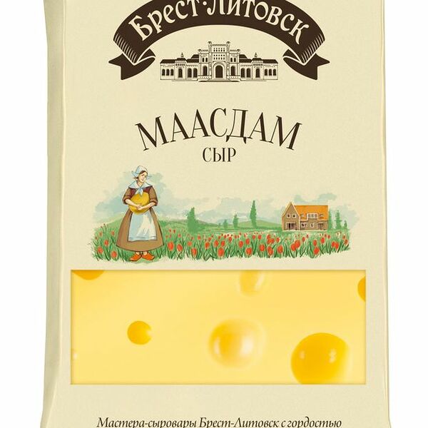 Сыр полутвердый Брест-Литовск Маасдам 45% 200 г