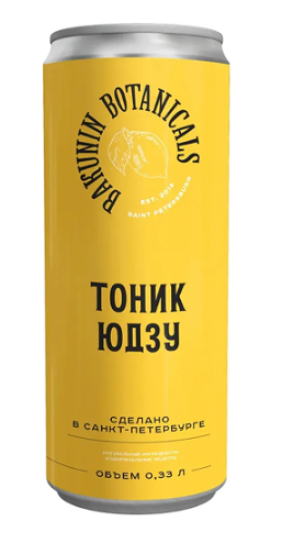 Напиток газированный Bakunin Botanicals Тоник юдзу безалкогольный, 330 мл